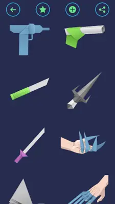 Origami Weapons Swords & Guns android App screenshot 3