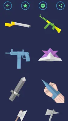 Origami Weapons Swords & Guns android App screenshot 4